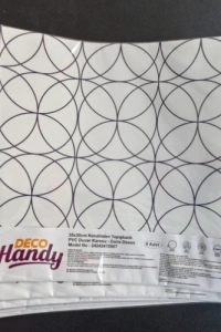 DecoHandy  Pvc Duvar Karosu 30x30cm 4lü Paket - Siyah Daire Geometrik Desen  0,36m2