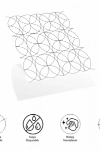 DecoHandy  Pvc Duvar Karosu 30x30cm 4lü Paket - Siyah Daire Geometrik Desen  0,36m2