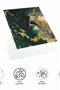 DecoHandy Pvc Yapışkanlı Yer Karosu 30x30cm 4Lü Paket - Green Edition 0,36m2