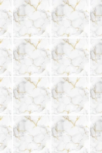 DecoHandy  Pvc Yer Karosu 30x30cm 4lü Paket - Mermer Desenli Beyaz  0,36m2