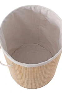 DecoHandy Yuvarlak Bambu Kirli Sepeti