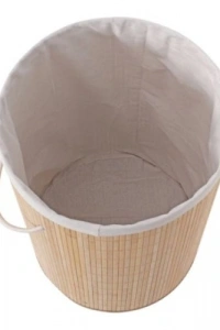 DecoHandy Yuvarlak Bambu Kirli Sepeti