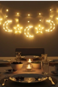 Dekoratif Büyük Ay Yıldız Ramazan Led Işık