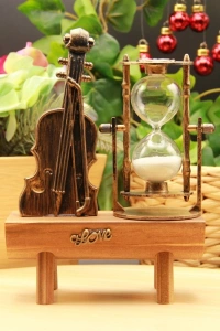 Dekoratif Keman Tasarımlı Kum Saati