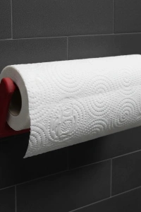 Dekoratif Kırmızı Kağıt Havlu Tutucu Duvar Askılı Model