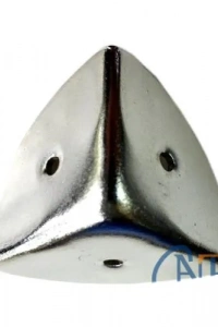 Dekoratif, Kutu, Sandık Köşesi - 45x28 mm,Büyük, Nikel, 1 Adet