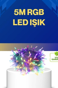 Dekoratif Peri Led 5 m 50 Ampullü Şeffaf Kablo Aydınlatma