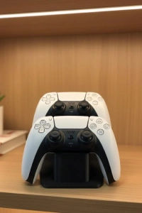 Dekoratif Siyah İkili Gamepad Standı 7x18 cm