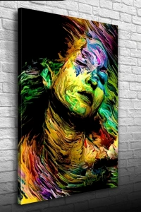 Dekoratif , Soyut , Renkli Kadın Tasvirli  Kanvas Tablo 50 x 70
