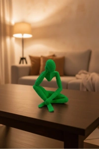 Dekoratif Yeşil İnsan Figürü Modern Masa ve Raf Süsü