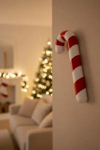 Dekoratif Yılbaşı Şekeri Yerde Biblo Salon Dekoru 13x34 cm