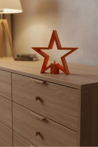 Dekoratif Yıldız Şeklinde Turuncu Mumluk Ev Aksesuarı