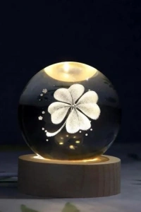DEKORATIF YONCA TASARIMLI CAM KÜRE