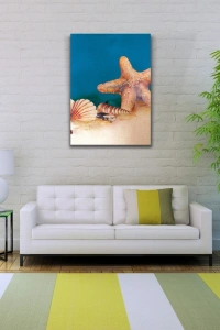 Deniz Yıldızı ve İstiridye Kanvas Tablo 50 x 70