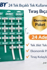 Derby Tek Bıçaklı Tıraş Bıçağı Avantajlı Paket Seçenekleri 24 ADET