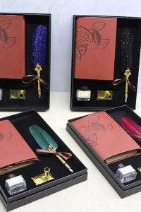 Deri Defterli Divit Hokka Seti Model 2