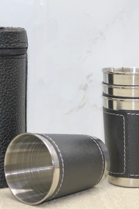 Derili Kılıflı 4lü Shot Bardak