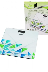 DESENLİ CAM TEMPERLİ DİJİTAL BASKÜL TERAZİ 180KG/100GRLCD EKRAN - SENSÖR