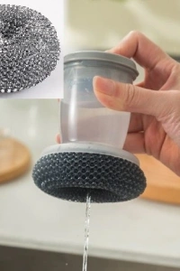 Deterjan Hazneli Telli Bulaşık Fırçası