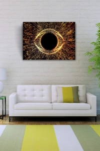 Digital Yanılsama Siyah ve Kahve Tonlarda Kanvas Tablo 50x 70