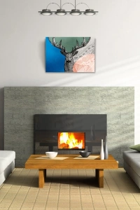 Dijital Efektli Geyik Dekoratif Kanvas Tablo 50 x 70