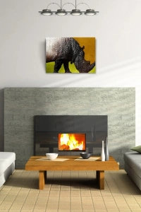 Dijital Efektli Hipopotam Dekoratif Kanvas Tablo 50 x 70