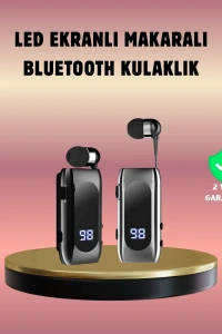 Dijital Göstergeli Bluetooth Kulaklık – Klipsli ve Şık Tasarım