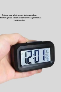 Dijital Masa Saati Sensörlü Aydınlatmalı Alarm ve Sıcaklık Ölçerli
