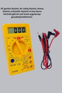 Dijital Multimetre Ölçü Aleti AC DC Ölçüm ve LCD Ekranlı