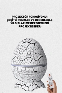 Dinozor Yumurtası Tasarımlı Projektörlü Gece Lambası