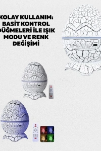 Dinozor Yumurtası Tasarımlı Projektörlü Gece Lambası