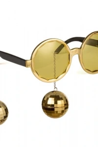 Disko Toplu Küpeli Parti Gözlüğü Altın Renk