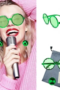 Disko Toplu Küpeli Parti Gözlüğü Yeşil Renk