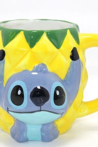 Disney Stitch Ananas Tasarımlı Kabartmalı Kupa Bardak