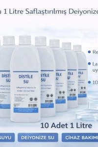 Distile Su 1 Litre Saflaştırılmış Deiyonize Saf Su 10 Adet