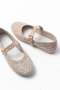 DM-6020 Bej Troklu Baret Tokalı Günlük Kadın Babet