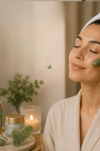 Doğal Jade Stone Yüz Masaj Seti Cilt Bakım ve Rahatlatıcı Bakım
