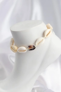 Doğal Kauri Kabuğu Asansörlü Model Halhal