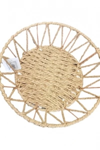 Doğal Örgü Yuvarlak Sepet