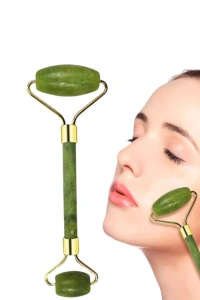 Doğal Yeşim Taşı Yüz Masaj Roller ve Gua Sha Seti 2 Parça