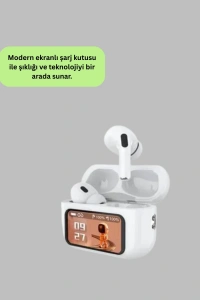 Dokunmatik Ekranlı Bluetooth Kulaklık ANC Gürültü Önleme Suya Dayanıklı