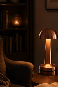 Dokunmatik Mantar Gece Lambası Bronz LED Masa Aydınlatması