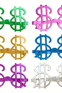 Dolar Şekilli Metalize Parti Gözlüğü 6 Adet
