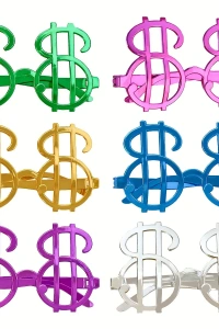 Dolar Şekilli Metalize Parti Gözlüğü 6 Adet