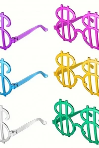 Dolar Şekilli Metalize Parti Gözlüğü 6 Adet
