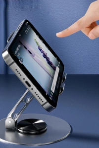 Dönebilir ve Katlanabilir Masaüstü Metal Telefon Tutucu