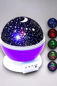 Dönen Renkli Gökyüzü Projektörlü Gece Lambası