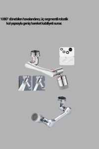 Döner Musluk Başlığı Çok Açılı Robotik Kol Su Tasarruflu