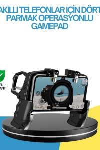 Dört Parmak Destekli Mobil Gamepad Tetikli Oyun Kontrolcüsü