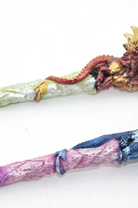 Dragonlu Polyester Işıklı Tükenmez Kalem